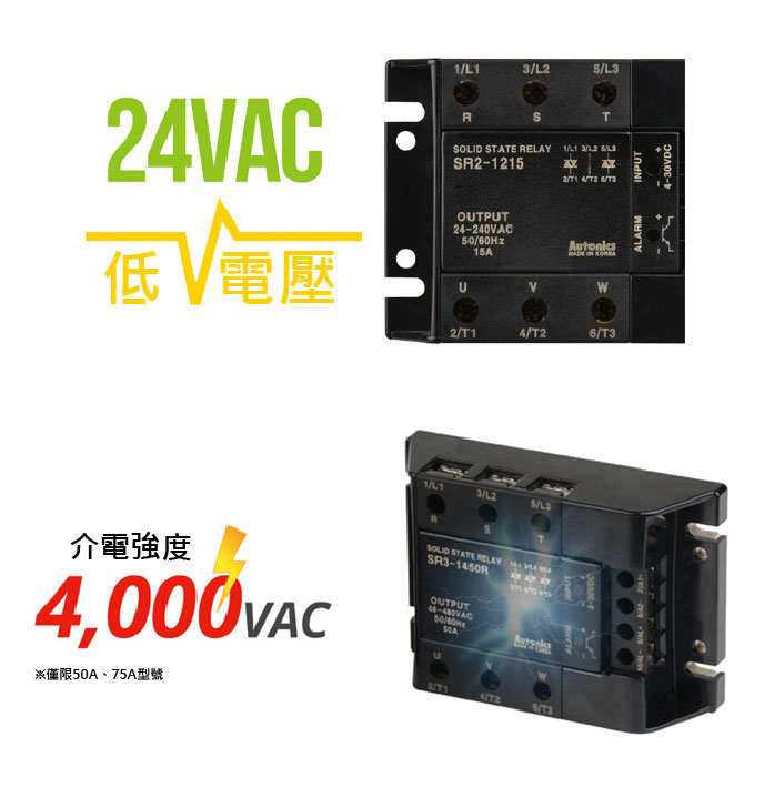 提供低電壓型號/實現最大4,000VAC耐電壓